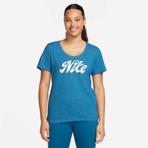 NIKE W NK DF Dám. tričko Tee Nike Script Farba: Tyrkysová